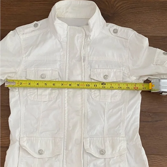 Kensie White Zip Up Utility Jacket Women’s Size Small - Picture 10 of 15
